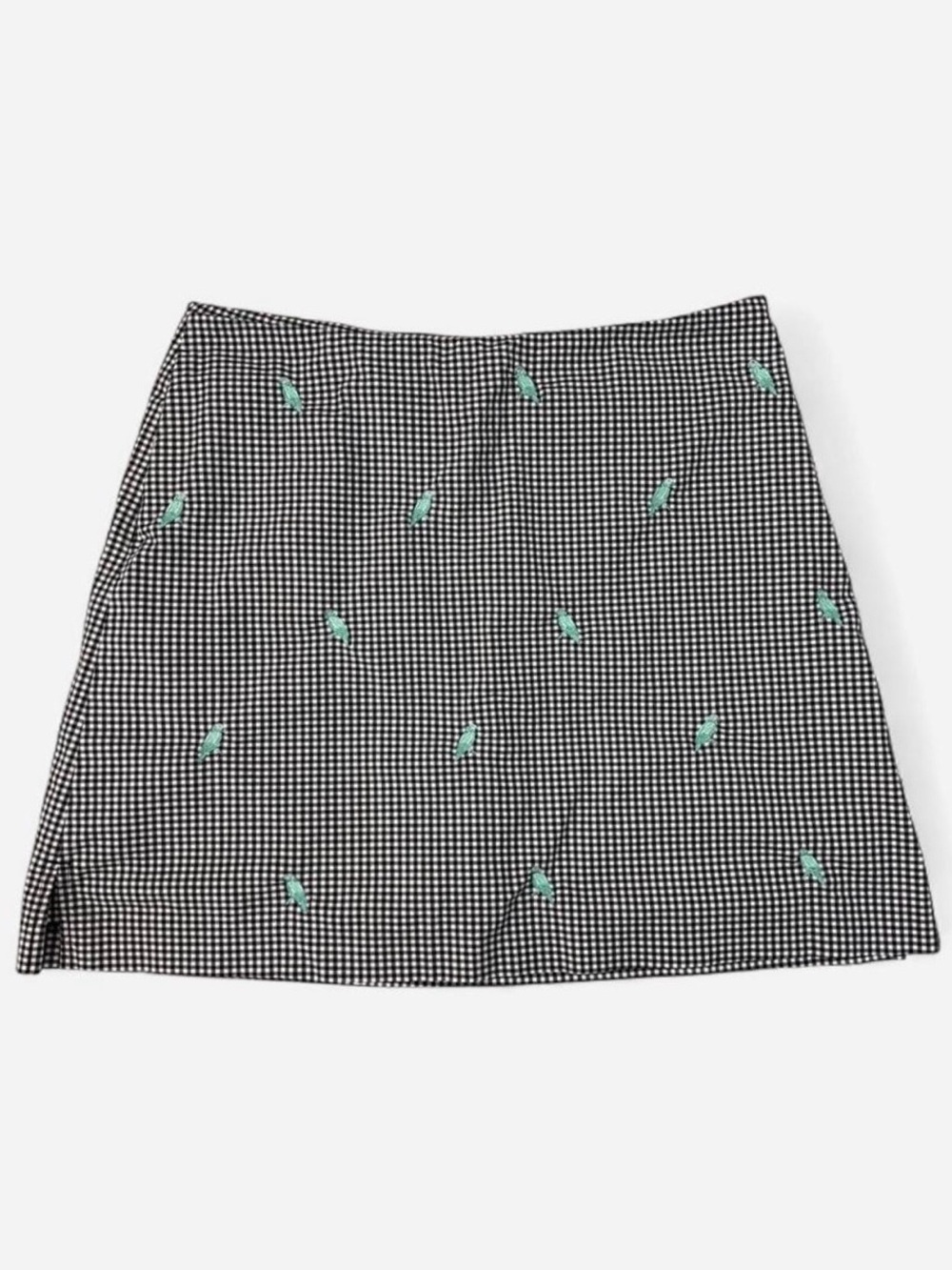 EP PRO Gingham Plaid Ladies Golf Skort with Embroidered Tropical Birds